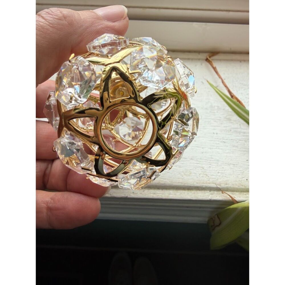 Gold-Plated & Swarovski Crystal Pineapple Figurine - Picture 4 of 9